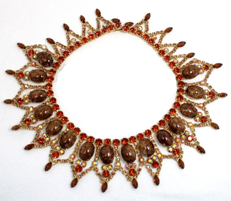 Front view of Topaz Cabochons Spotted Necklace