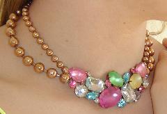 Pastel Oval Frosted Necklace