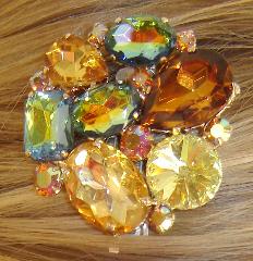 Topaz Oval Multi-Color/Shaded Brooch