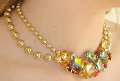 Topaz Oval Multi-Color/Shaded Necklace