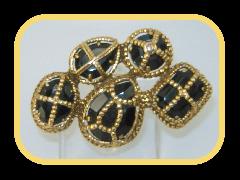 Black (jet) Pear Plastic Brooch