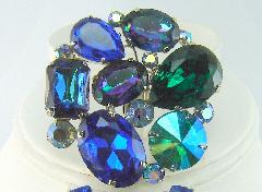 Blue Oval Multi-Color/Shaded Brooch