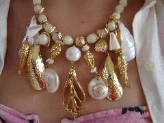 White (chalk Or Milk) Chatons Only Plastic Necklace