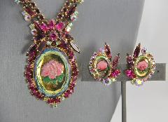 Pink Oval Earrings Clip