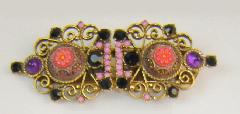 Pink Cabochons Molded/Cut Dress Clip