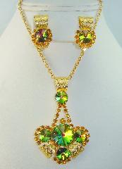 Green Chatons Only Rivoli/Margarita Pin Pendant
