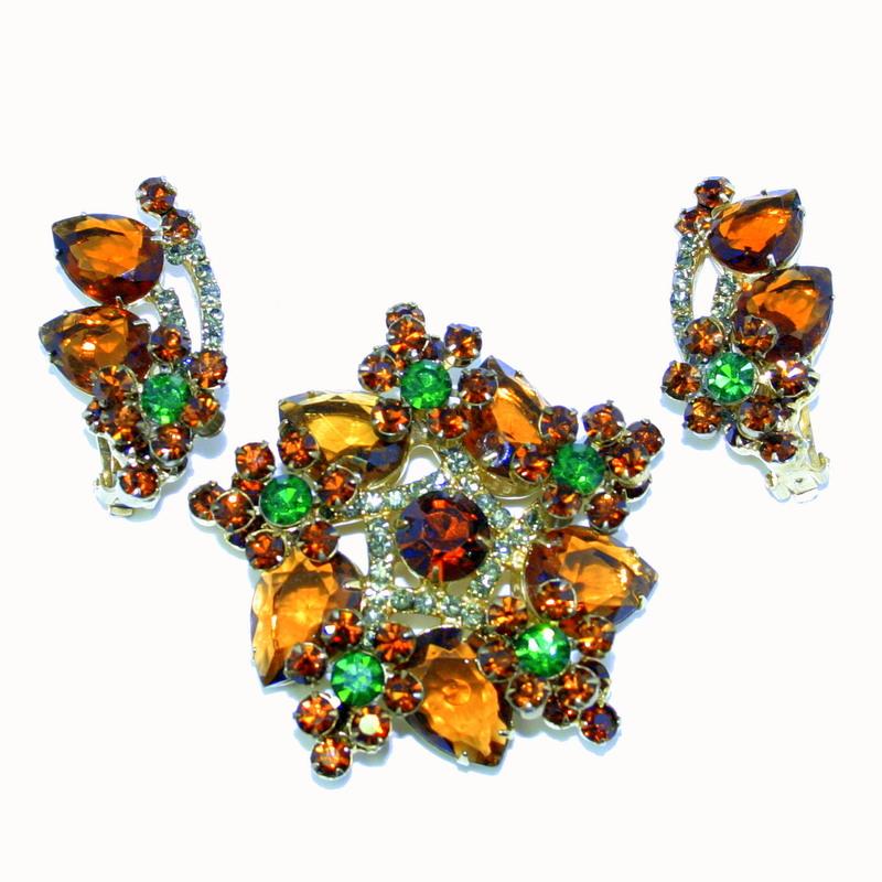 Front view of Topaz Pear Brooch