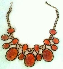 Topaz Cabochons Molded/Cut Necklace