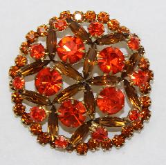 Orange Navettes Brooch