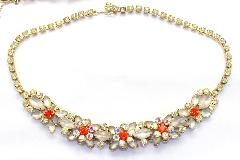 White (chalk Or Milk) Navettes Frosted Necklace