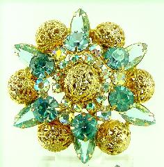 Blue Navettes Brooch