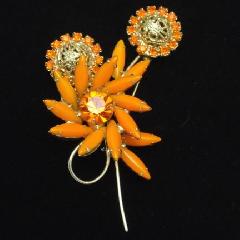 Orange Navettes Brooch