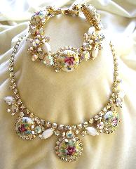 White (chalk Or Milk) Navettes Painted (hand/Transfer) Necklace