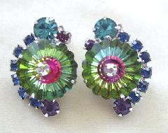 Multiple Colors Chatons Only Rivoli/Margarita Earrings Clip