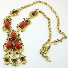 Red Cabochons Necklace