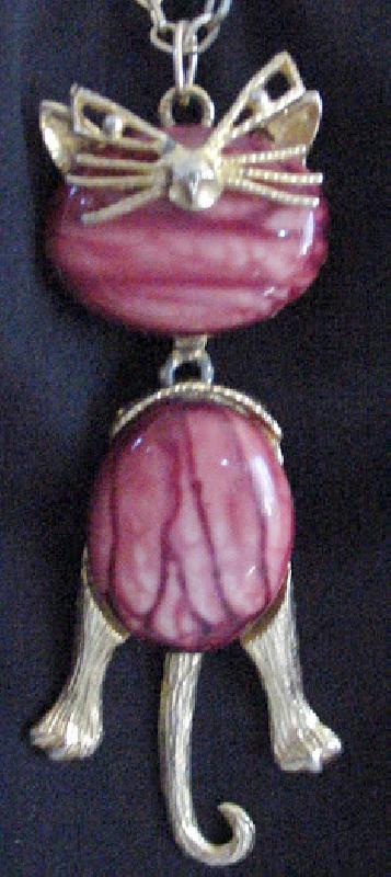 Front view of Pink Cabochons Plastic Pendant