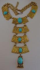 Turquoise Cabochons Plastic Necklace