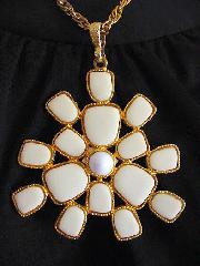White (chalk Or Milk) Square Plastic Pendant