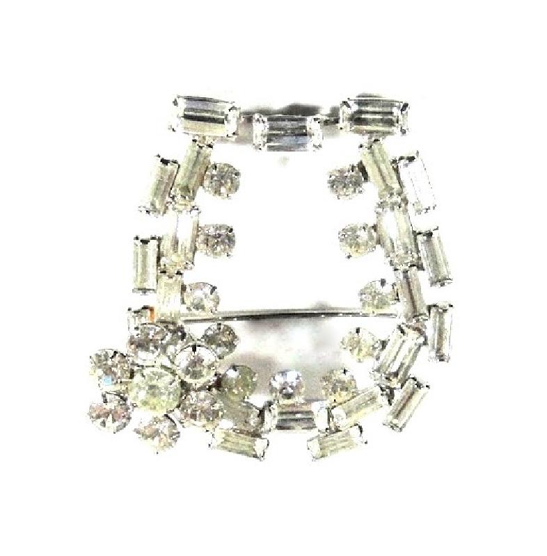 Front view of Clear Baguettes Brooch