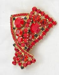 Red Chatons Only Brooch