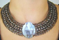 Clear Oval Plastic Necklace