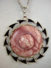Pink Chatons Only Plastic Pendant
