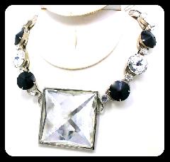 Clear Square Rivoli/Margarita Necklace