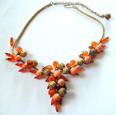 Orange Navettes Necklace