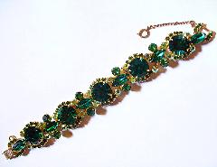 Green Navettes Bracelet 5 Link