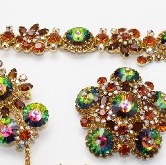 Topaz Navettes Rivoli/Margarita Brooch