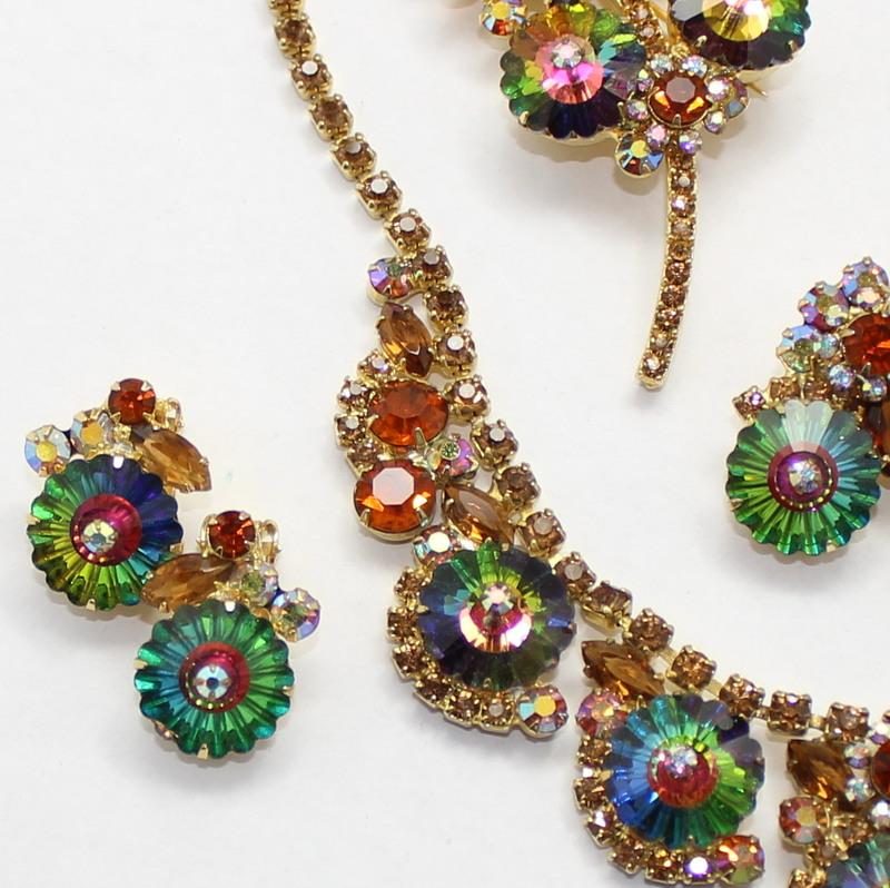 Front view of Topaz Navettes Rivoli/Margarita Earrings Clip