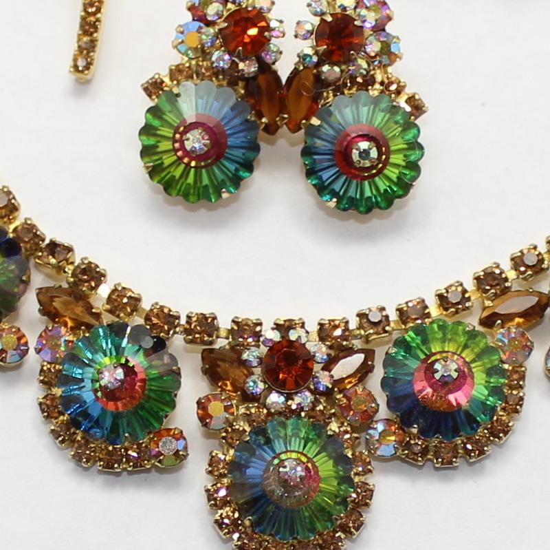 Front view of Topaz Navettes Rivoli/Margarita Earrings Clip