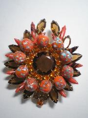 Topaz Navettes Striped Brooch