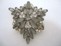 Gray (black Diamond) Hexagon Brooch