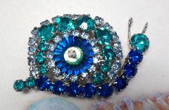Blue Chatons Only Rivoli/Margarita Brooch