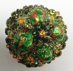 Green Cabochons Multi-Color/Shaded Brooch