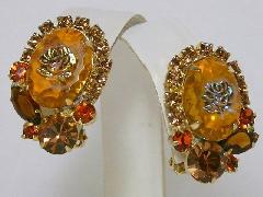 Topaz Oval Molded/Cut Earrings Clip