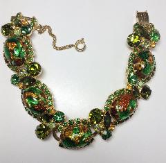 Green Cabochons Multi-Color/Shaded Bracelet 5 Link