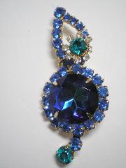 Blue Dentelle Multi-Color/Shaded Brooch