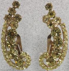 Yellow Chatons Only Earrings Clip
