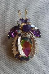Purple (cardinal) Oval Multi-Color/Shaded Brooch