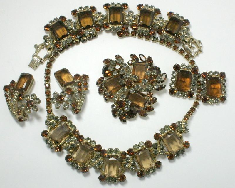 Front view of Topaz Emerald Cut Brooch