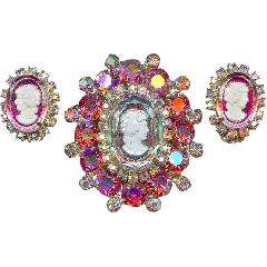 Pink Oval Brooch