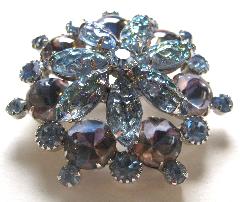Blue Cabochons Molded/Cut Brooch