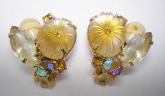 Yellow Pillowcase Molded/Cut Earrings Clip