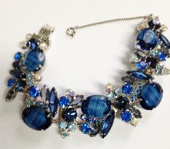 Blue Oval Givre Bracelet 5 Link