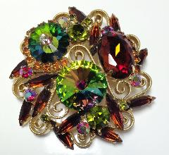 Topaz Oval Rivoli/Margarita Brooch