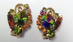 Topaz Navettes Rivoli/Margarita Earrings Clip