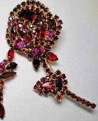 Red Navettes Rivoli/Margarita Brooch