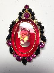 Red Cabochons Molded/Cut Pin Pendant